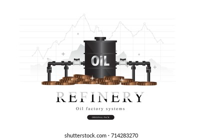 Popularity Oil refinery modern layouts industry. Polygonal style with Gas station technology, graphics future systems development. Infographics strategy program. Pictogram for design.