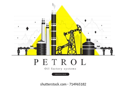 Popularity Oil refinery modern layouts industry. Polygonal style with Gas station technology, graphics future systems development. Infographics strategy program. Pictogram for design.
