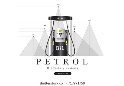 Popularity Oil refinery modern layouts industry. Polygonal style with Gas station technology, graphics future systems development. Infographics strategy program. 