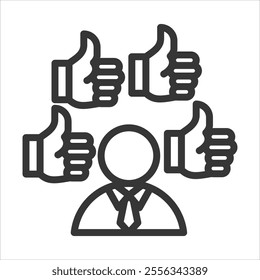 Popularity Outline Icon Vector Illustration