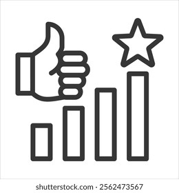 Popularity Outline Icon Vector Illustration