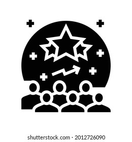 popularity reputation management glyph icon vector. popularity reputation management sign. isolated contour symbol black illustration