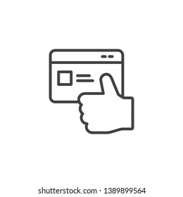 Popularity of web page. Linear design symbol with thin line and monochrome outline minimal style. Editable stroke.