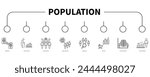 Population account banner web icon vector illustration concept