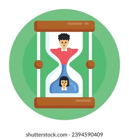 A population age calculator icon in flat style 