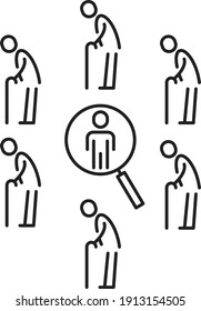 Population aging icon	 , vector illustration