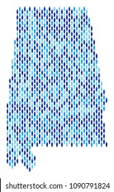 Population Alabama State map. Demography vector pattern of Alabama State map designed of men items. Abstract social representation of national community cartography.