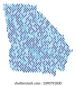 Population American State Georgia map. Demography vector concept of American State Georgia map organized of man elements. Abstract social plan of national public cartography.