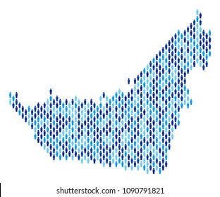 Population Arab Emirates map. Demography vector composition of Arab Emirates map combined of human elements. Abstract social representation of national mass cartography.