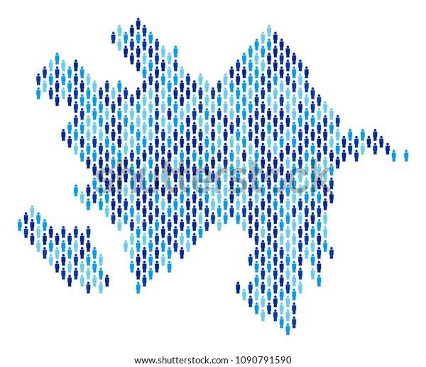 Population Azerbaijan Map Demography Vector Pattern Stock Vector