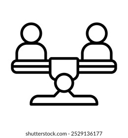 Population Balance icon line vector illustration
