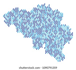 Population Belgium map. Demography vector collage of Belgium map done of man elements. Abstract social scheme of nation community cartography. Demographic map in blue color hues.