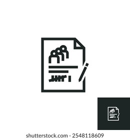Symbol für die Volkszählung einzeln auf weißem Hintergrund. Vektorgrafiken werden mit vektorbasierter Software erstellt, nicht mit durch KI generierten Ergebnissen.