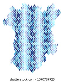 Population Chechnya map. Demography vector concept of Chechnya map designed of men elements. Abstract social representation of nation public cartography. Demographic map in blue color hues.