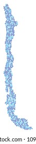 Population Chile map. Demography vector abstraction of Chile map created of human items. Abstract social representation of national group cartography. Demographic map in blue color tinges.