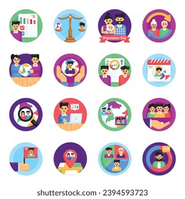 Population Day Flat Icons Pack

