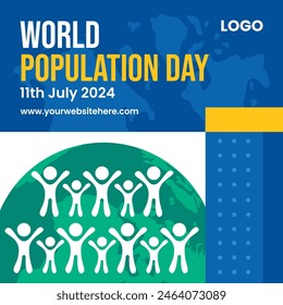 Population Day Social Media Illustration Flat Cartoon Hand Drawn Templates Background