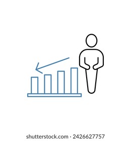 population decline concept line icon. Simple element illustration. population decline concept outline symbol design.