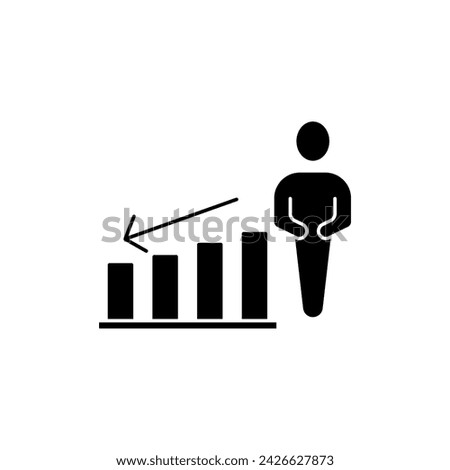 population decline concept line icon. Simple element illustration. population decline concept outline symbol design.