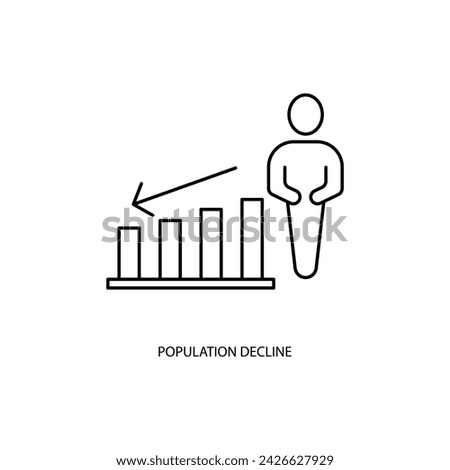 population decline concept line icon. Simple element illustration. population decline concept outline symbol design.