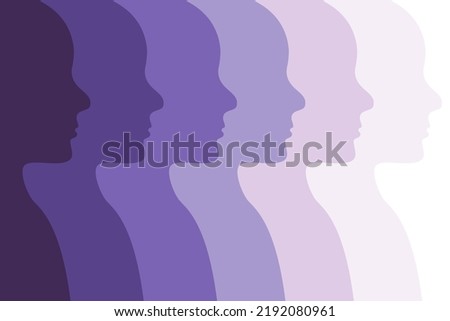 Population decline. Human extinction concept illustration. Human silhouettes fading away. Vector.