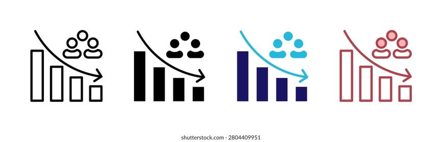 Population Decline Icons, Multi Style Icon Set