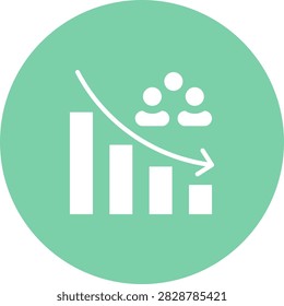 Population Decline Icons, Solid Style Graphic Element