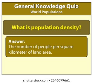 Population density quiz general knowledge world populations geography education learning study guide test 100