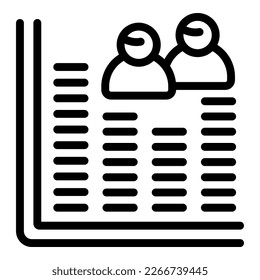 Population evolution chart icon outline vector. Human team. Elder data