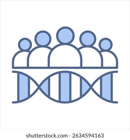 Ilustração do Vetor de Ícone Azul da Genética da População