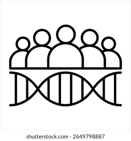 Population Genetics Outline Icon Vector Illustration