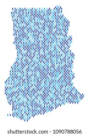 Population Ghana map. Demography vector pattern of Ghana map composed of human items. Abstract social scheme of national audience cartography. Demographic map in blue color tints.