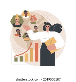 Population Growth Abstract Concept Vector Illustration. Census Service, World Population Explosion, Human Quantity Growth, Natural Increase Rate, Overpopulation, Demographics Abstract Metaphor.