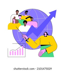 Population Growth Abstract Concept Vector Illustration. Census Service, World Population Explosion, Human Quantity Growth, Natural Increase Rate, Overpopulation, Demographics Abstract Metaphor.