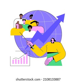 Population Growth Abstract Concept Vector Illustration. Census Service, World Population Explosion, Human Quantity Growth, Natural Increase Rate, Overpopulation, Demographics Abstract Metaphor.