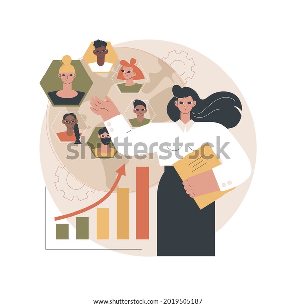 Population growth abstract concept vector\
illustration. Census service, world population explosion, human\
quantity growth, natural increase rate, overpopulation,\
demographics abstract\
metaphor.
