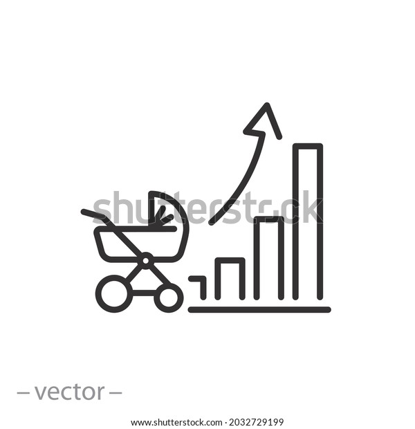 Population Growth Birth Rate Icon Increase Stock Vector (Royalty Free ...