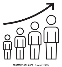 Population Growth Concept,  Human Geography Vector Icon Design