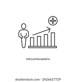 population growth concept line icon. Simple element illustration. population growth concept outline symbol design.