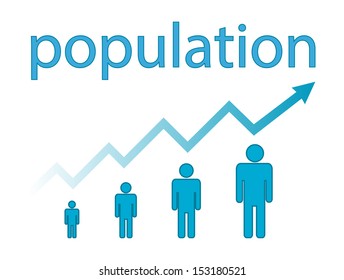 population growth and graph on white background svg