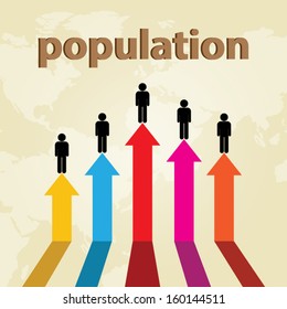 population growth and graph - vector.
