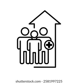 Population Growth icon Flat vector set outline