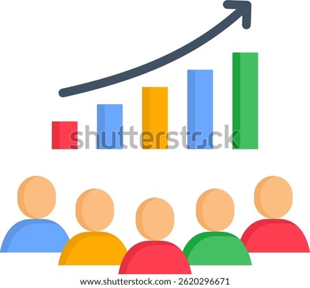 Population Growth Icon Flat Vector Illustration