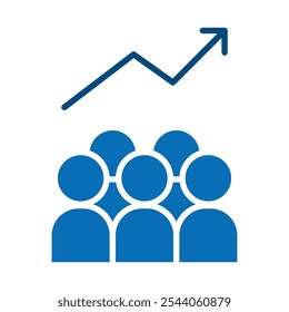 Ícone de crescimento da população - ilustração do vetor de linha