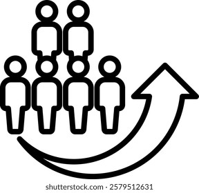 Population Growth Icon Line Vector Illustration