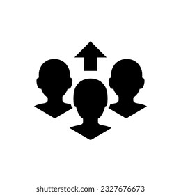 Population growth icon on white background