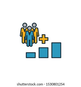 Population Growth icon set. Four elements in diferent styles from icons collection. Creative population growth icons filled, outline, colored and flat symbols.