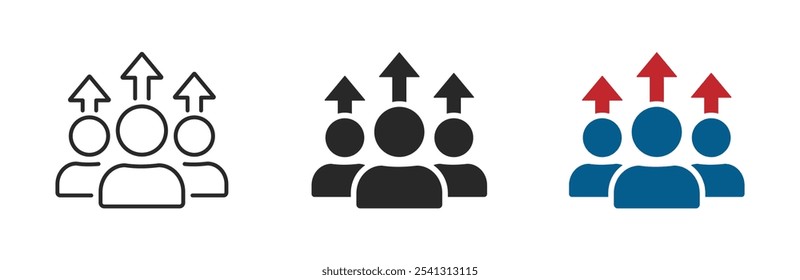 Population Growth icon. Team growth vector icons set