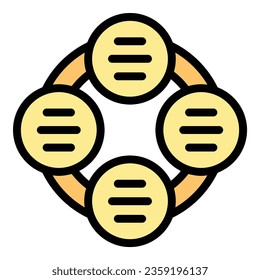 Population growth scheme icon outline vector. Human team. Customer service color flat