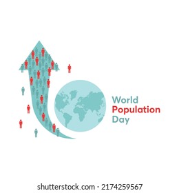 Population Growth, World Populations Day, Vector illustration of World Population Day Concept, 11July. Overcrowded, overloaded, explosion of world population and starvation.